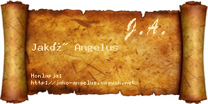 Jakó Angelus névjegykártya